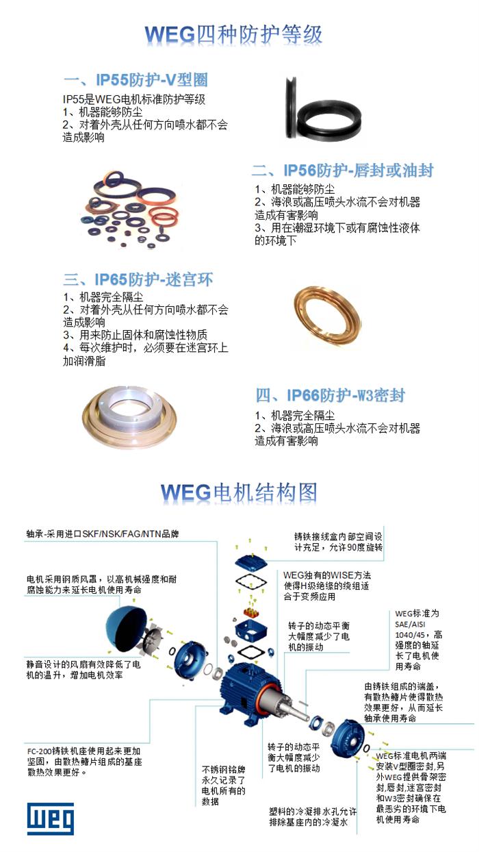 WEG進(jìn)口粉塵防爆電機(jī)防護(hù)等級和結(jié)構(gòu)圖
